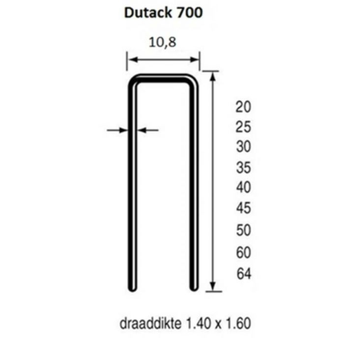 Dutack Nieten 750 50 mm verzinkt 5000 stuks - 5056044