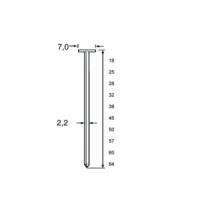 Dutack T-Nagel TN22/32 mm verzinkt 2000 stuks - 5220037