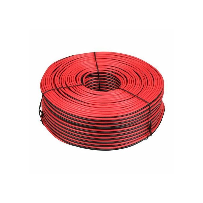 CB Luidsprekerkabel 2x0,5 mm² - 100 meter - rood/zwart