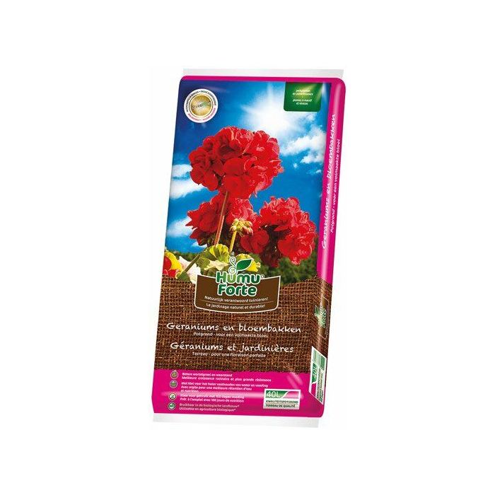 HumuForte BIO Potgrond Geraniums en bloembakken - 40 Liter - HF40GB