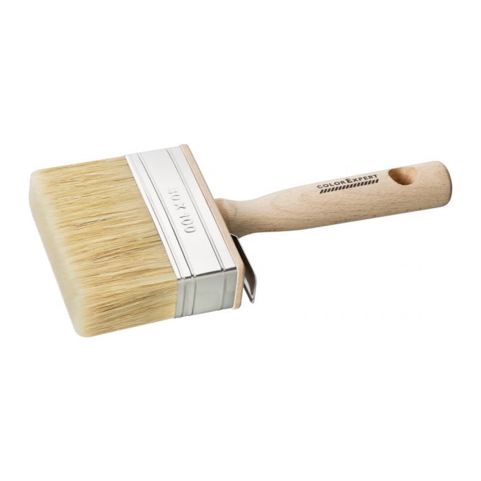 Color Expert Blokwitter muurverf 100x30 mm - wit haar - FSC® houten greep - 83091199