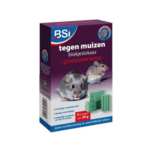 BSI Generation Block blokjeslokaas - muizengif - 5x20 gram - 64251