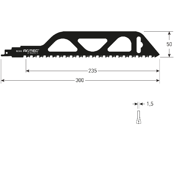 Rotec Reciprozaagblad RC810 / S1243HM - 300 mm - 525.0810