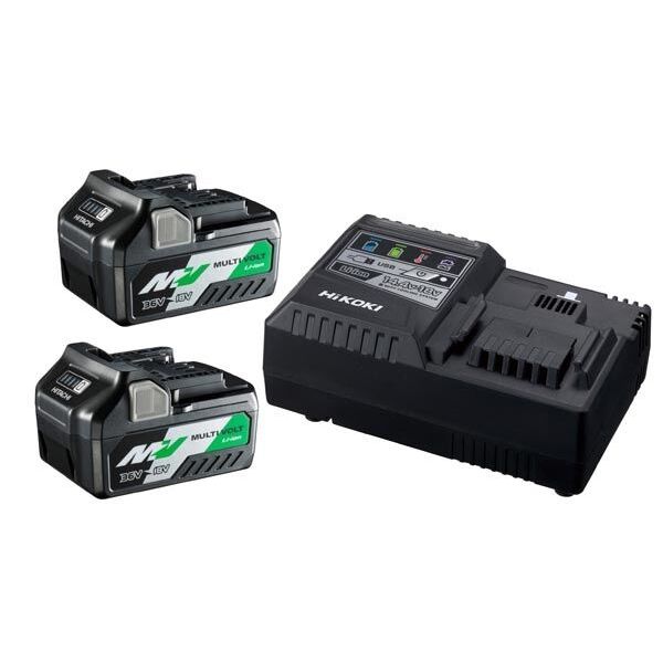 Hikoki UC18YSL3WEZ Accupakket MultiVolt - 2 x 5.0 Ah 18V / 2.5 Ah 36V + lader UC18YSL3