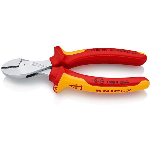 Knipex 73 06 160 X-Cut® Kracht-zijsnijtang VDE - 160 mm -1000 V - gepolijste kop