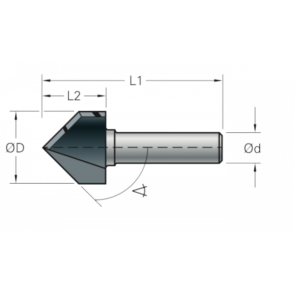 Stehle Hardmetalen V-groeffrees - Ø19 x 51 mm - 58502261