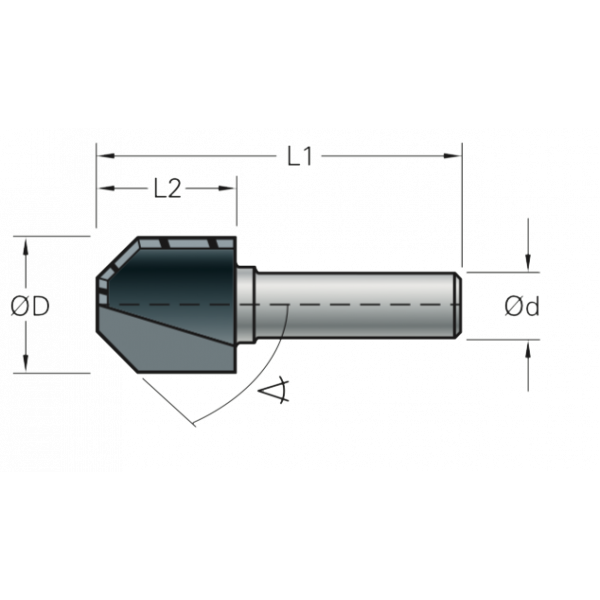 Stehle Hardmetalen Kantenfrees - fasefrees 22° - Ø12 x 42 mm - 50502263