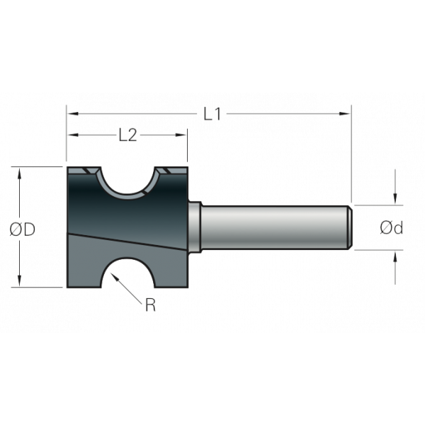 Stehle Hardmetalen Halfrondfrees - Ø25 x 49 mm, R=5,0 mm - 50502337