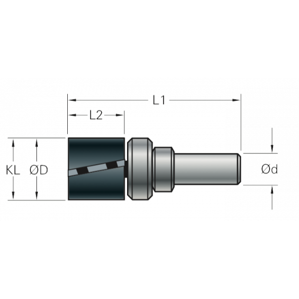 Stehle Hardmetalen Kantenfrees met aanlooplager boven met scherende snede - Ø19 x 83 mm - 58512020