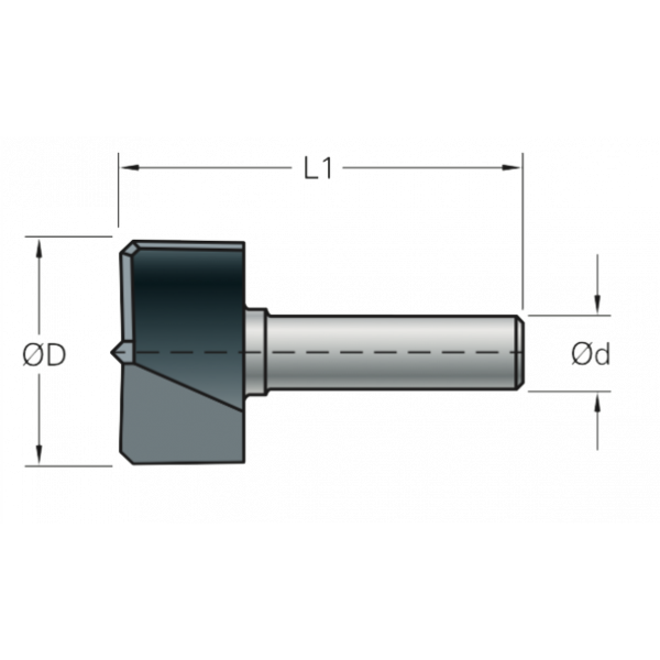 Stehle Hardmetalen cilinderkopboor - beslagfrees zonder voorsnijder - Ø35 x 57 mm - 58904904