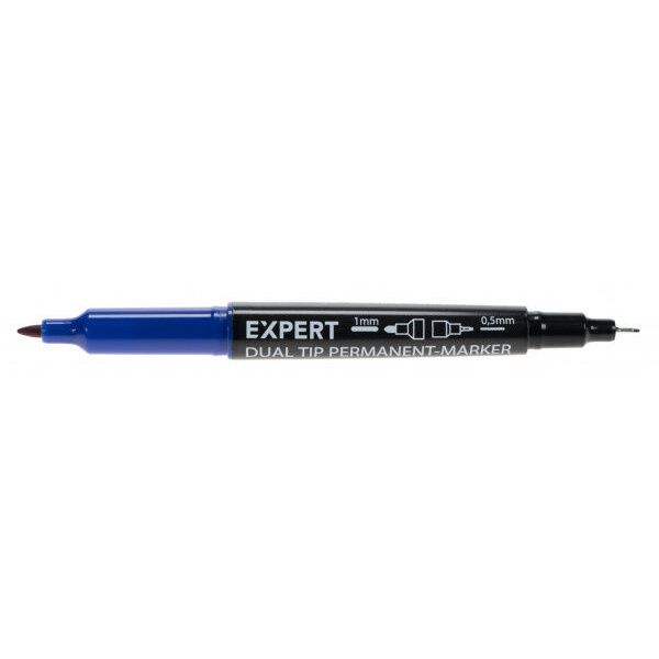 Expert Dubbel Dual Tip permanent markeerstift - blauw - 1,0 en 0,5 mm - 8433010