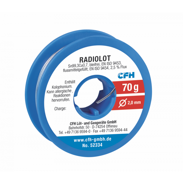 CFH RL 334 Radiosoldeer - Ø2 mm, 70 gram - 52334