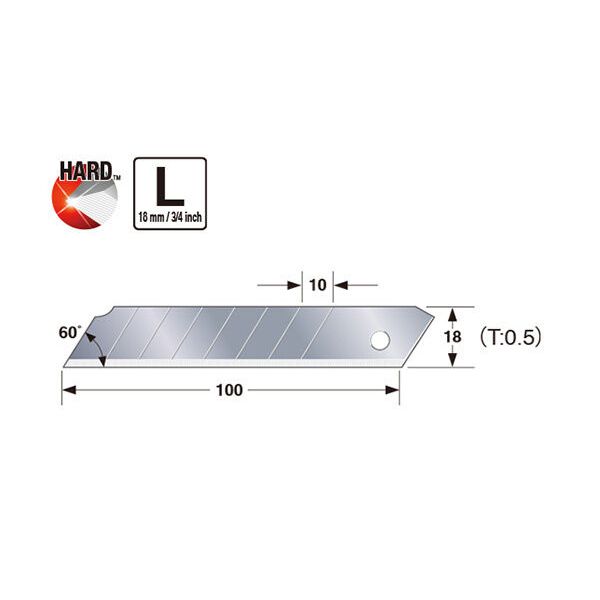 Tajima LCB-50 Endura-Blade™ L reserve afbreekmessen - 18 mm - 10 stuks