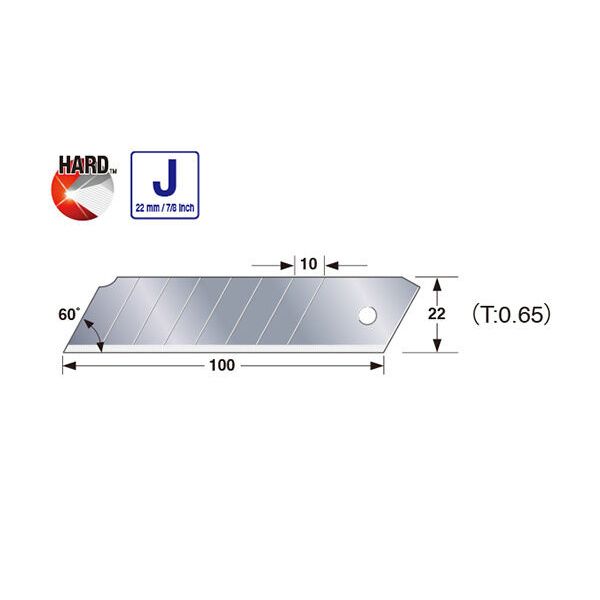 Tajima LCB-62 Endura-Blade™ J reserve afbreekmessen - 22 mm - 10 stuks