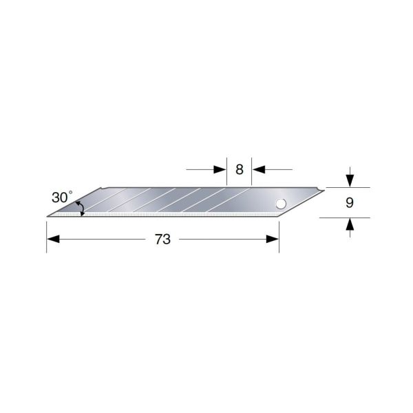 Tajima LCB-39 30° Acute Angle reserve afbreekmessen - 9 mm - 10 stuks