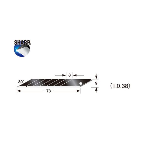 Tajima CB39RBH 30° Razar Black Blade™ reserve afbreekmessen - 9 mm - 10 stuks