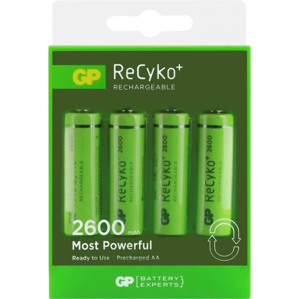 GP Recyko+ Oplaadbare batterijen - 4x AA 2600 mAh, 1,2V