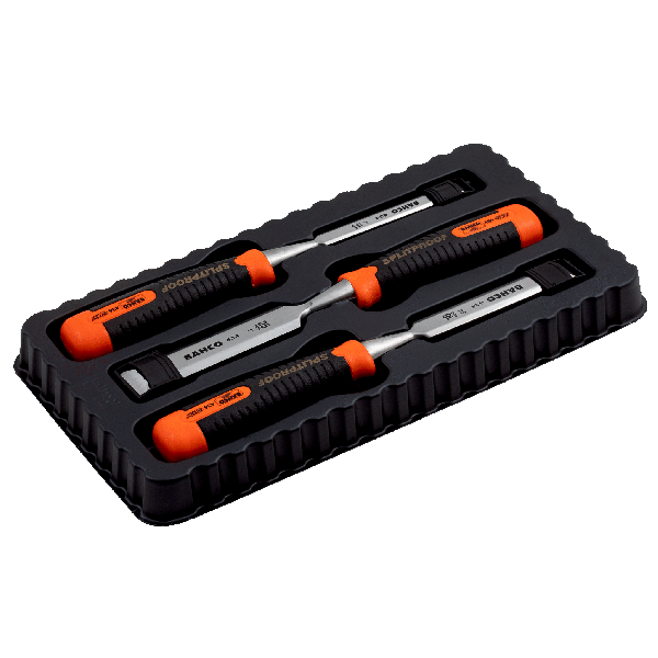 Bahco 434-S3-EUR ERGO™ Steekbeitelset voor hout - splitproof - 3-delig