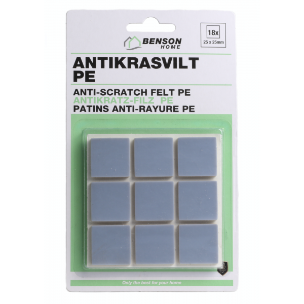 Benson 010188 Antikras vilt met PE - grijs - 25x25 mm