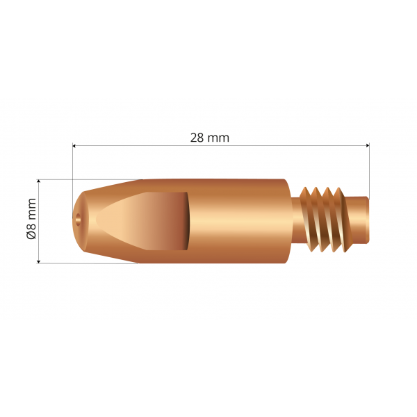 Tico Contacttip MIG/MAG - M6x28, 0,8 mm - 5 stuks - 32300205