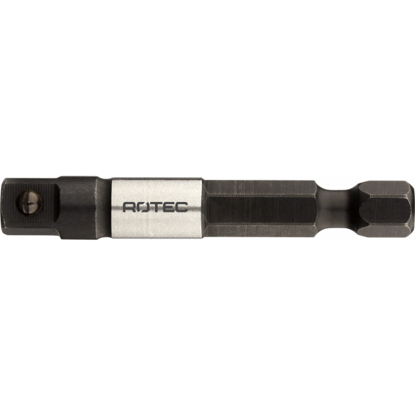 Rotec Adapter 1/4"- E6,3 naar 1/4" 4-kant met kogel - 50 mm - 820.00201