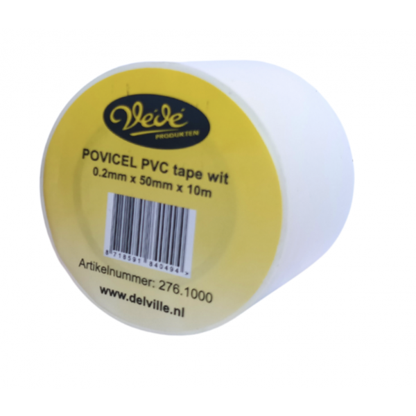 VÉDÉ POVICEL PVC tape - wit - 5 cm x 0,2 mm x 10 mtr - 276.1000