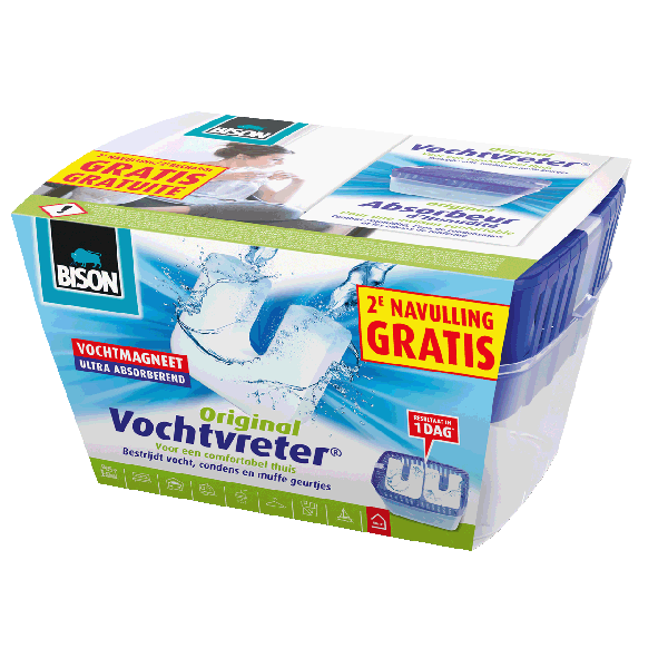 Bison Vochtvreter® Original apparaat 900 gram + gratis vochtmagneet navulling - 6313249