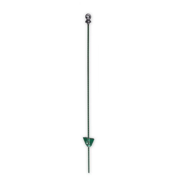 Koltec Veerstalen paal met ringisolator - 105 cm - groen - 162-80101