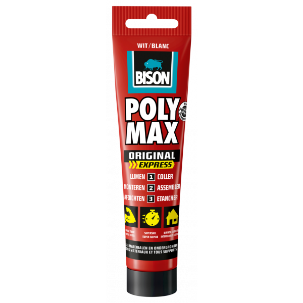 Bison POLY MAX® Express montagekit - wit - 165 gram - tube - 6300464