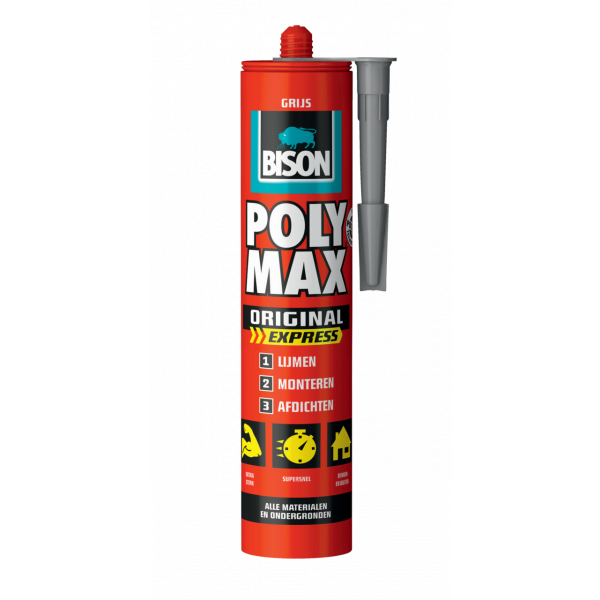 Bison POLY MAX® Express montagekit - grijs - 425 gram - koker - 6309306