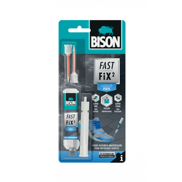 Bison FAST FIX² Liquid Flex 2-componenten reparatielijm - transparant - 10 gram - 6313495