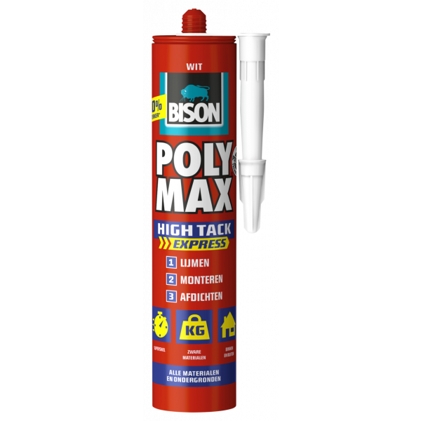 Bison POLY MAX® High Tack Express - wit - 440 gram - koker - 6316015