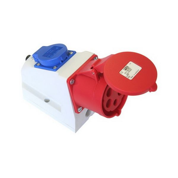 ABL CEE Combo wandcontactdoos 32A 5-Polig + 230V - rood - D52S331