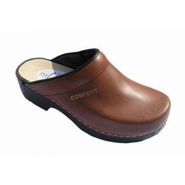 Comfort 050 Klompen open hiel - PU - antiek bruin - leer