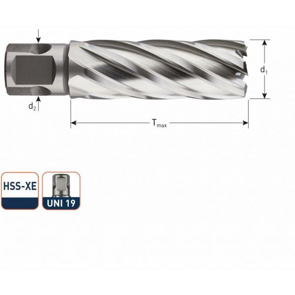 Rotec HSS-XE Kernboor silver-line 55 mm (UNI) 12 - 40 mm