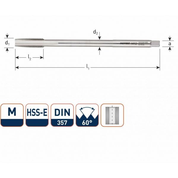 Rotec HSS Machinetap metrisch lang M3 - M12