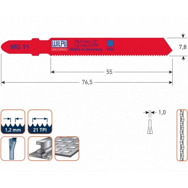 Wilpu Decoupeerzaagblad MG11 5 stuks - 510.0621