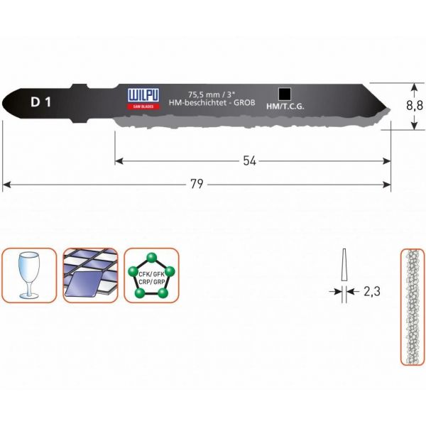 Wilpu Decoupeerzaagblad D1 - 3 stuks - 510.0941