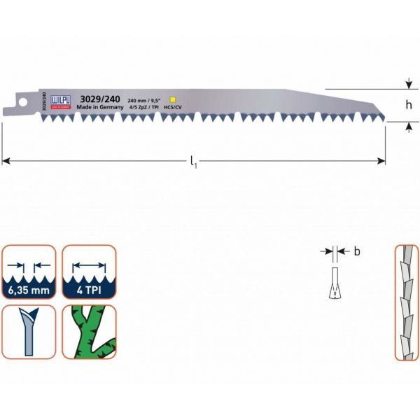 Wilpu Reciprozaagblad 3029/240 mm - 515.0181