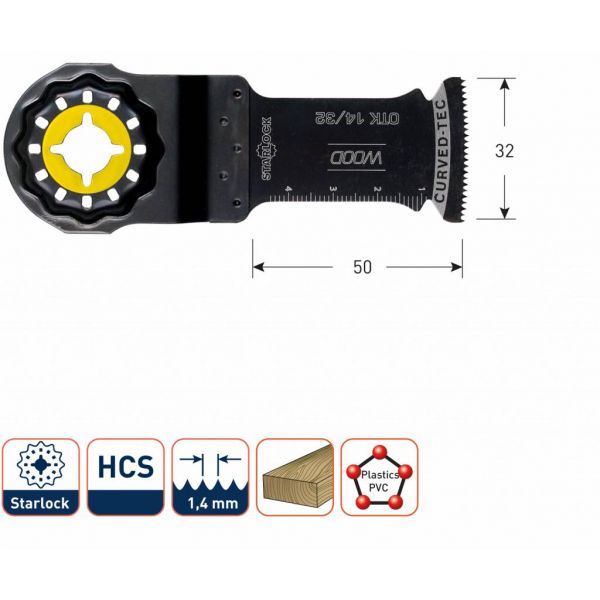 Rotec Invalzaagblad OTK 14/32 - starlock - hout