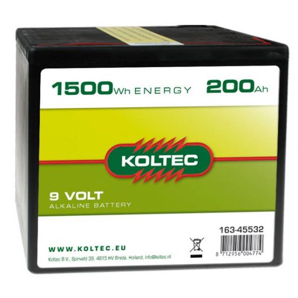 Koltec Batterij 9 Volt - 200Ah 163-45532