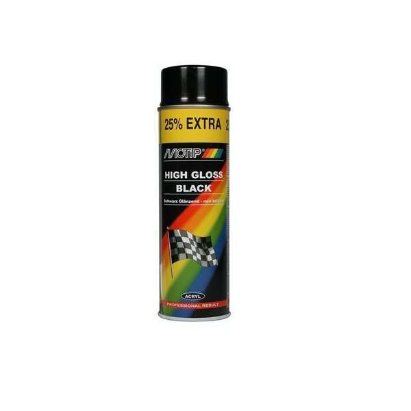 Motip Acryl lak hoogglans zwart - 500 ml - 04005