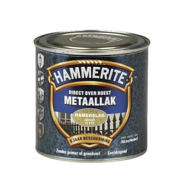 Hammerite Metaallak hamerslag H170 goud 250ML