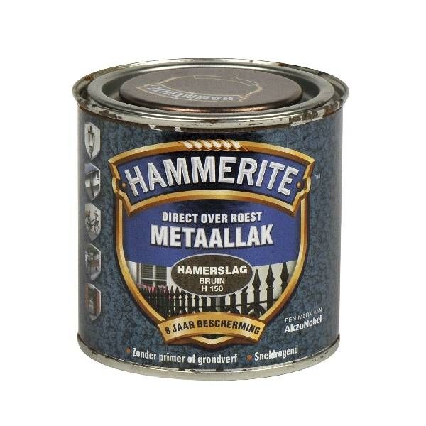 Hammerite Metaallak hamerslag H150 bruin 250ML