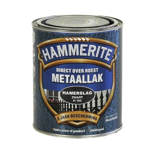 Hammerite Metaallak hamerslag H160 zwart 750ML