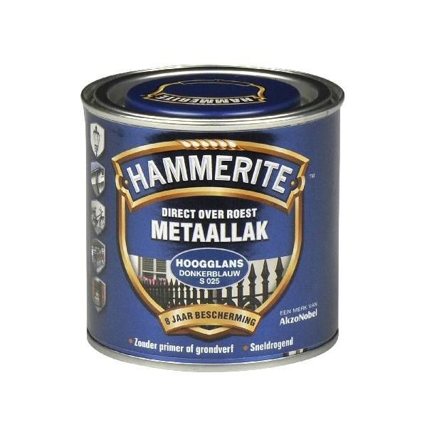 Hammerite Metaallak hoogglans S028 stand blauw 250ML