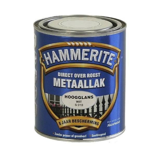 Hammerite Metaallak hoogglans S010 wit 750ML