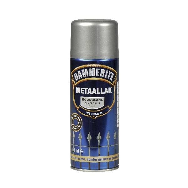 Hammerite Metaallak hoogglans S015 zilver grijs 400ML