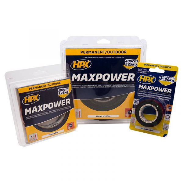 HPX Max Power Outdoor dubbelzijdige bevestigingstape zwart