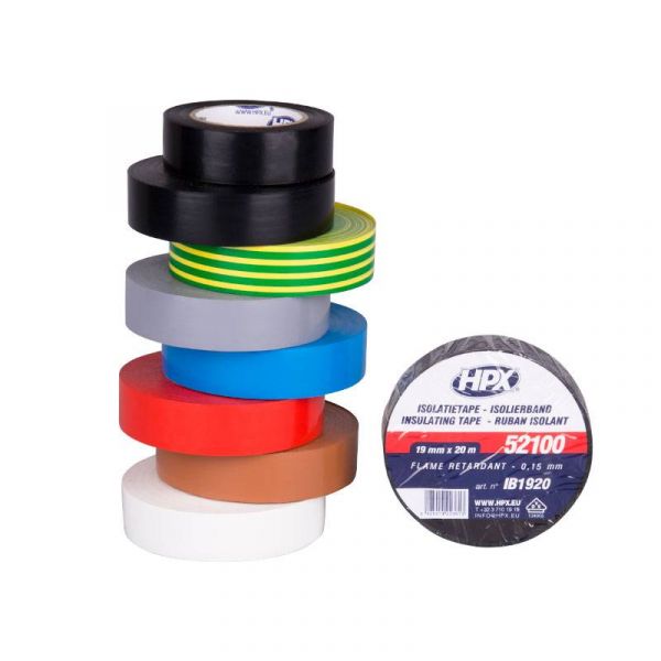 HPX PVC Isolatietape VDE - 19 mm x 20 meter - diverse kleuren